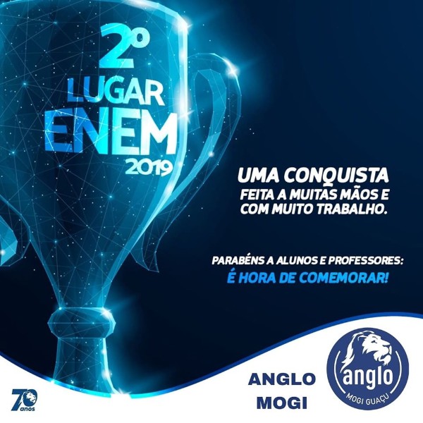 Anglo Mogi: segundo lugar no ENEM (Ranking Municipal)